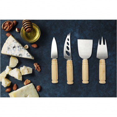 Logotrade promotional product picture of: Cheds 4-piece bamboo cheese set