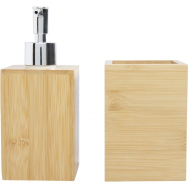 Logo trade promotional giveaways picture of: Hedon 3-piece bamboo bathroom set