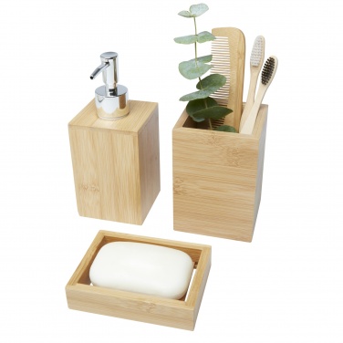 Logotrade promotional item picture of: Hedon 3-piece bamboo bathroom set