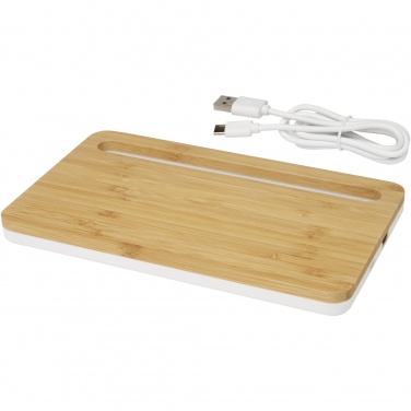 Logo trade corporate gifts image of: Medake 10W bamboo wireless charger