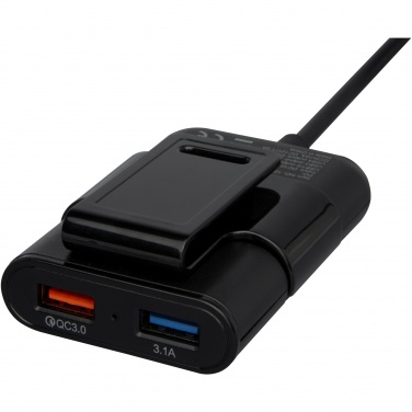 Logo trade promotional merchandise picture of: Pilot dual car charger with QC 3.0 dual back seat extended charger