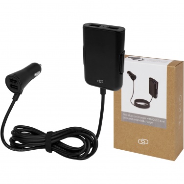 Logotrade promotional gift image of: Pilot dual car charger with QC 3.0 dual back seat extended charger