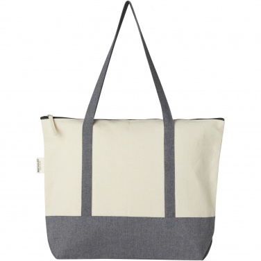 Logotrade promotional giveaway image of: Repose 320 g/m² recycled cotton zippered tote bag 10L