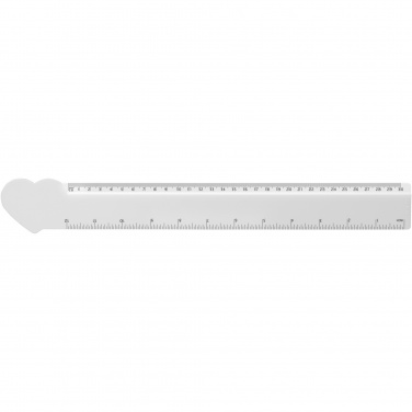 Logo trade promotional gift photo of: Tait 30cm heart-shaped recycled plastic ruler