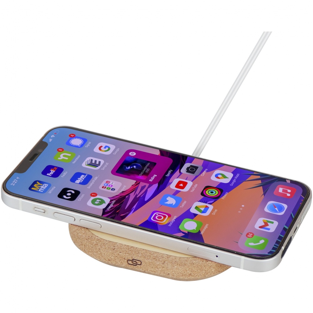 Logo trade promotional giveaway photo of: Cerris 15W cork wireless charging pad
