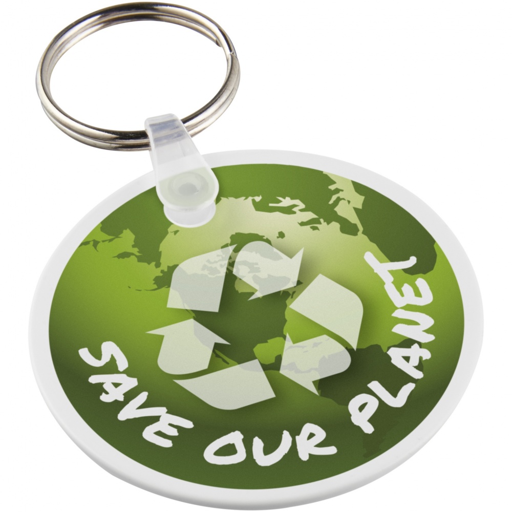 Logo trade promotional items image of: Tait circle-shaped recycled keychain