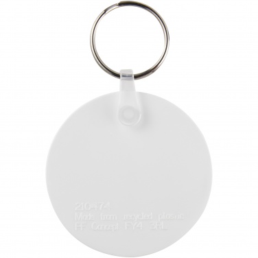 Logo trade promotional giveaway photo of: Tait circle-shaped recycled keychain