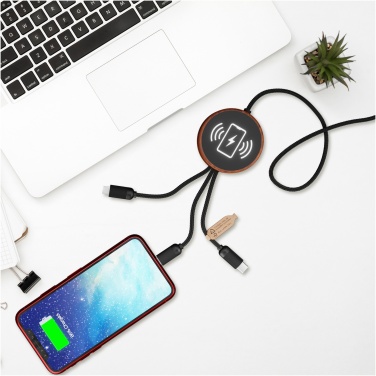 Logotrade promotional gifts photo of: SCX.design C40 5-in-1 rPET light-up logo charging cable and 10W charging pad