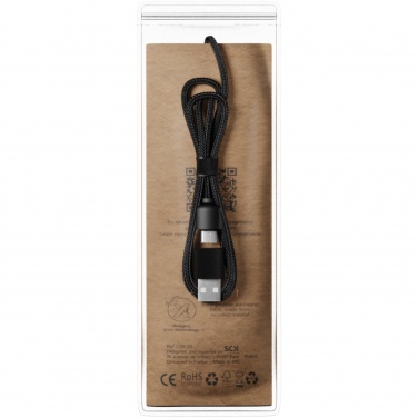 Logo trade promotional giveaway photo of: SCX.design C40 5-in-1 rPET light-up logo charging cable and 10W charging pad