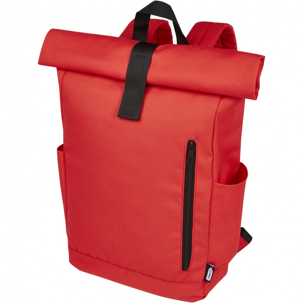 Logo trade promotional products image of: Byron 15.6" GRS RPET roll-top backpack 18L