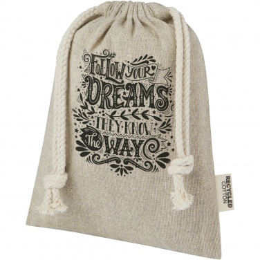 Logo trade advertising product photo of: Pheebs 150 g/m² GRS recycled cotton gift bag small 0.5L