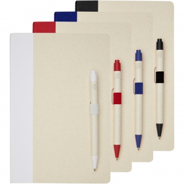 Logo trade promotional items picture of: Dairy Dream A5 size reference recycled milk cartons notebook and ballpoint pen set