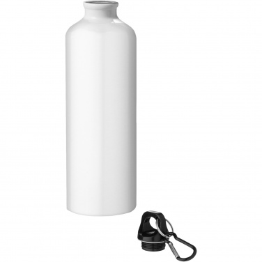 Logotrade promotional item picture of: Oregon 770 ml RCS certified recycled aluminium water bottle with carabiner