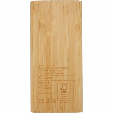 Logo trade corporate gifts picture of: Tulda 10.000 mAh bamboo power bank