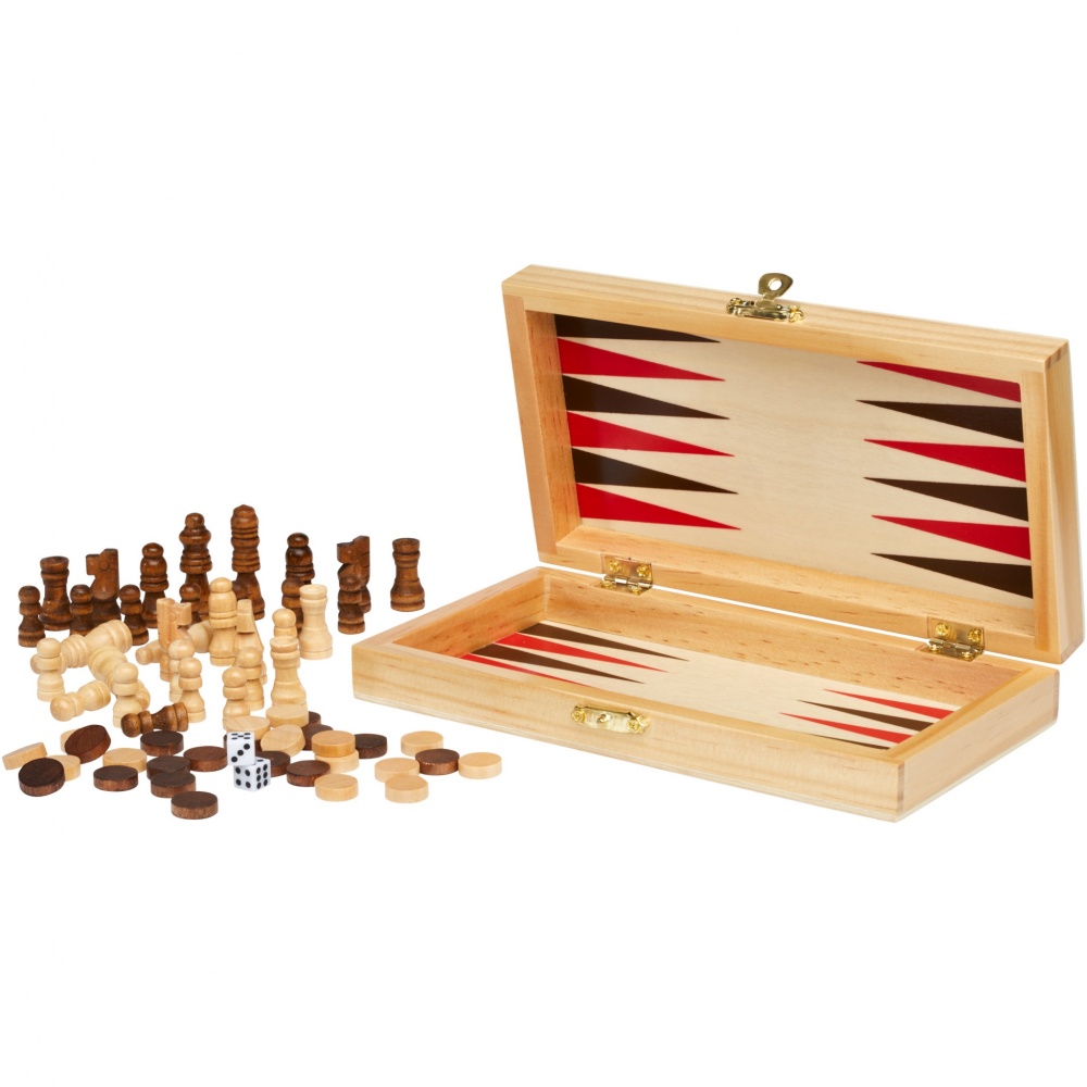 Logo trade promotional items image of: Mugo 3-in-1 wooden game set
