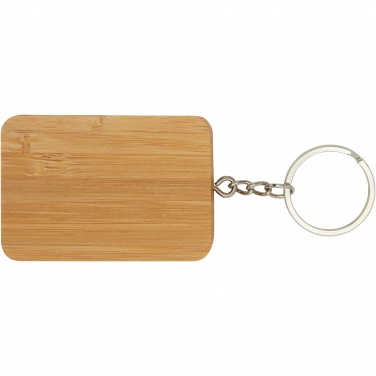 Logo trade promotional giveaways image of: Reel 6-in-1 retractable bamboo key ring charging cable
