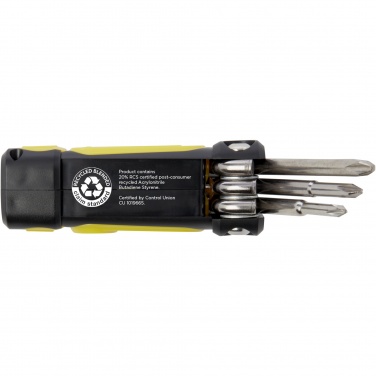 Logo trade promotional products image of: Octo 8-in-1 RCS recycled plastic screwdriver set with torch