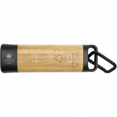 Logotrade business gift image of: Kuma bamboo/RCS recycled plastic torch with carabiner