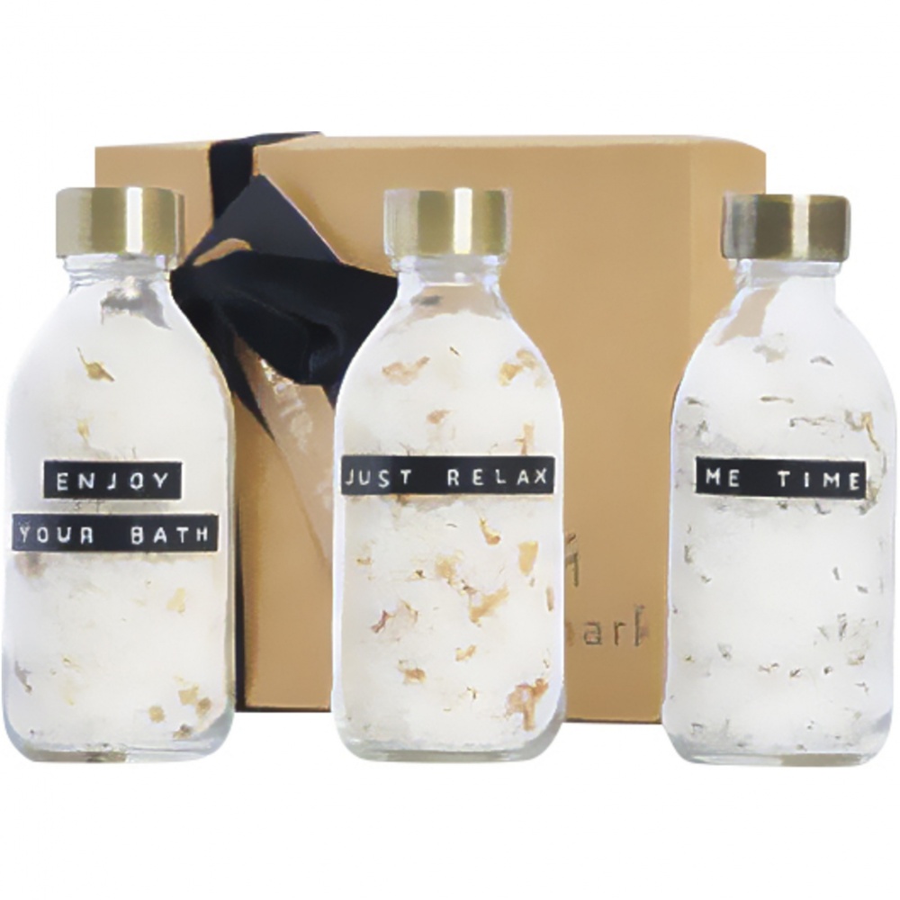 Logo trade promotional items image of: Wellmark Just Relax 3-piece 200 ml bath salt gift set