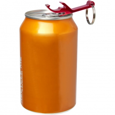 Logo trade promotional items image of: Tao RCS recycled aluminium bottle and can opener with keychain 