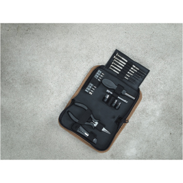 Logotrade promotional merchandise picture of: Spike 24-piece RCS recycled plastic tool set with cork pouch