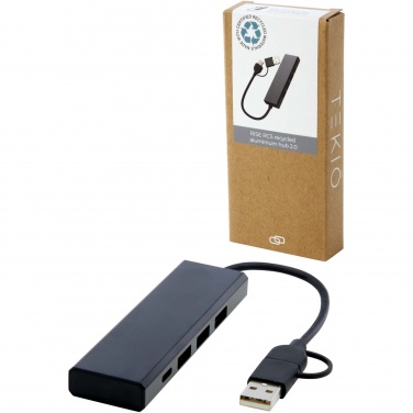 Logo trade corporate gifts picture of: Rise RCS recycled aluminium USB 2.0 hub