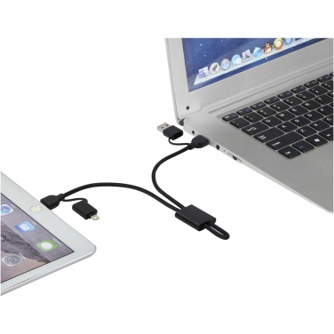 Logo trade corporate gifts image of: Connect 6-in-1 RCS recycled aluminium 45W quick charge & data transfer cable