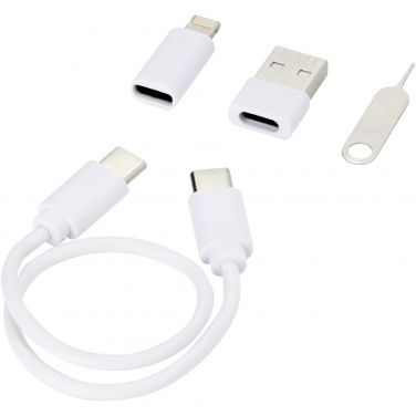 Logo trade promotional merchandise image of: Savvy recycled plastic modular charging cable with phone holder