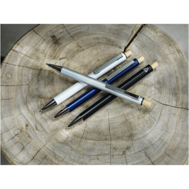 Logo trade promotional merchandise photo of: Cyrus recycled aluminium ballpoint pen (black ink)