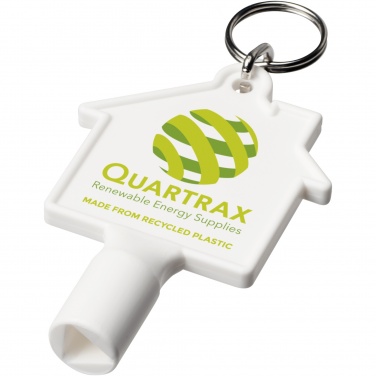 Logo trade promotional items image of: Maximilian house-shaped recycled utility key keychain