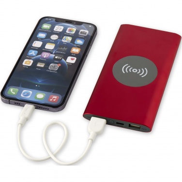 Logo trade promotional items image of: Juice 8000 mAh Type-C recycled aluminium wireless power bank