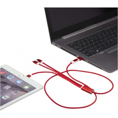 Logo trade advertising products image of: Versatile 5-1 recycled aluminium charging cable