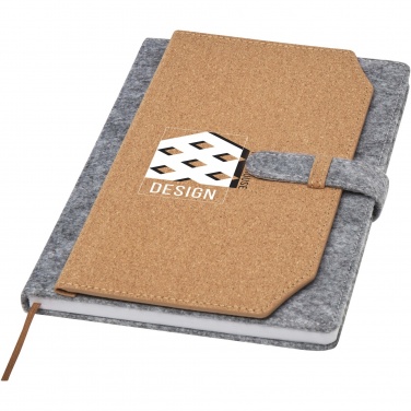 Logo trade promotional item photo of: Viviana A5 recycled felt and cork notebook