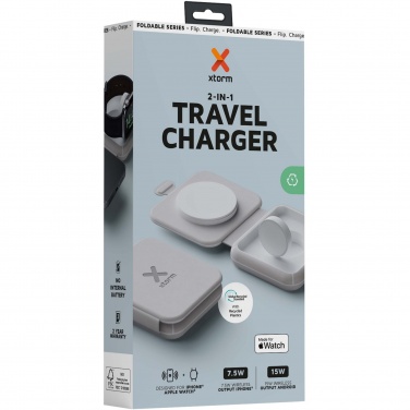 Logotrade business gift image of: Xtorm XWF21 15W foldable 2-in-1 wireless travel charger