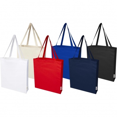 Logotrade promotional product picture of: Madras 140 g/m² GRS recycled cotton gusset tote bag