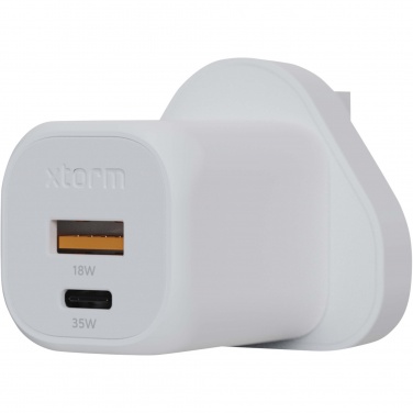Logotrade promotional product image of: Xtorm XEC035 GaN² Ultra 35W wall charger - UK plug