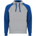 Badet kids two-tone hoodie, Heather grey / Royal blue
