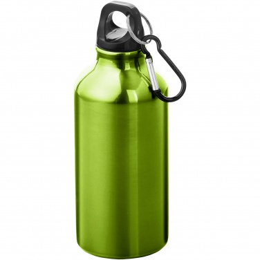 Logo trade promotional item photo of: Oregon 400 ml aluminium water bottle with carabiner