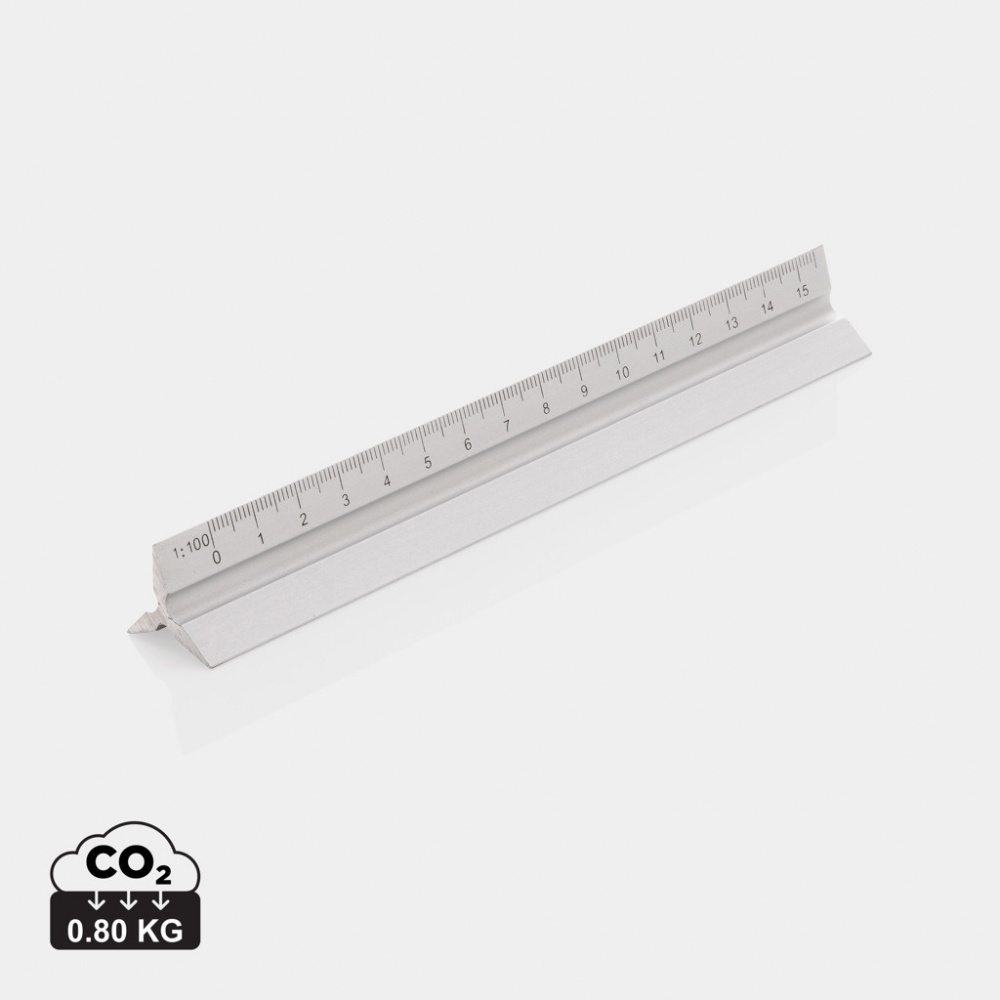 Logo trade corporate gifts picture of: 15cm. Aluminum triangular ruler