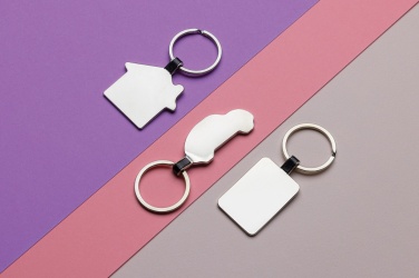Logo trade promotional gifts picture of: RCS recycled zinc alloy rectangle keyring