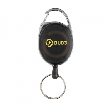 Logo trade promotional merchandise image of: RCS recycled ABS roller clip keychain