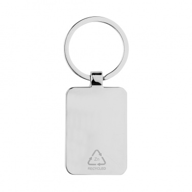 Logo trade promotional item photo of: RCS recycled zinc alloy rectangle keychain with bamboo