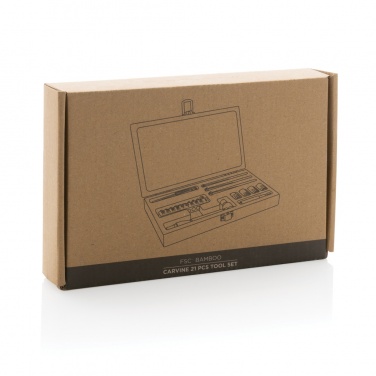 Logo trade promotional giveaways image of: Carvine 21 pcs bamboo tool set