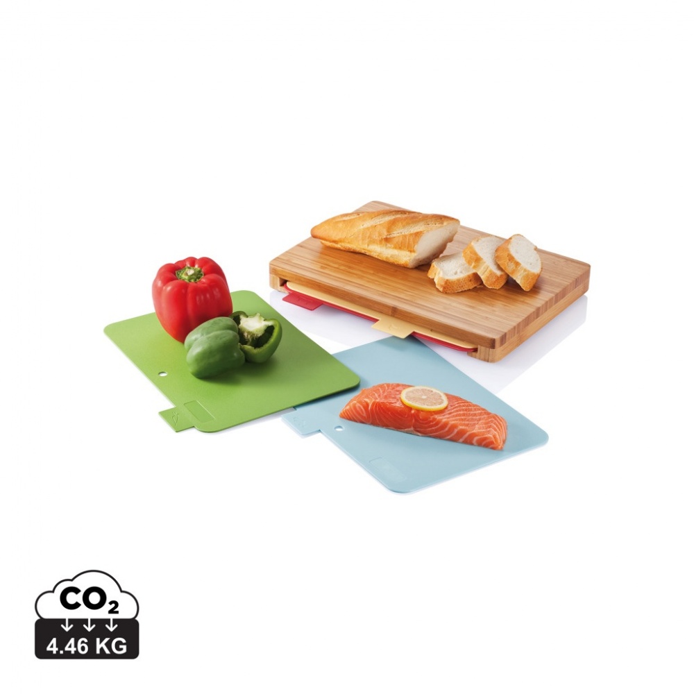 Logotrade promotional gift picture of: Cutting board with 4pcs hygienic boards