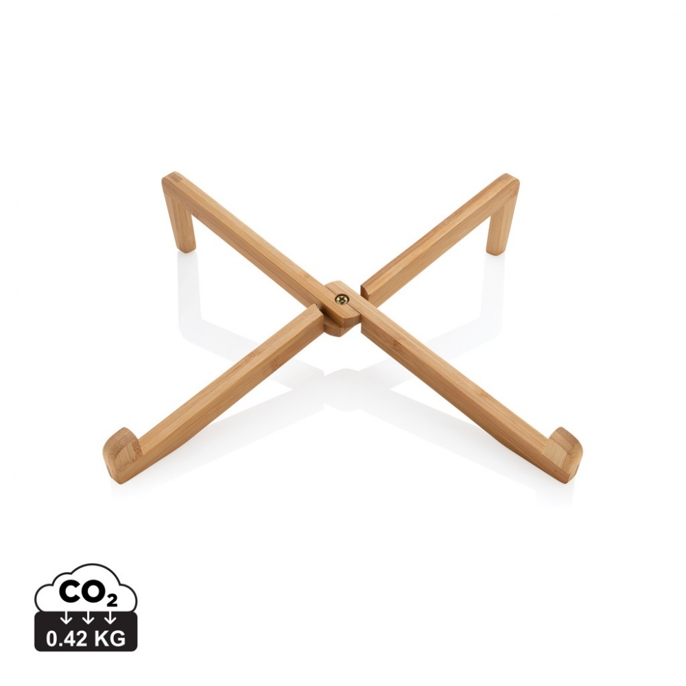 Logo trade corporate gifts picture of: Bamboo portable laptop stand