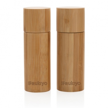 Logo trade promotional merchandise photo of: Ukiyo bamboo salt and pepper mill set