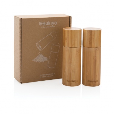 Logotrade promotional gifts photo of: Ukiyo bamboo salt and pepper mill set