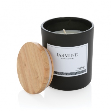 Logo trade promotional products image of: Ukiyo deluxe scented candle with bamboo lid