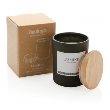 Logo trade corporate gifts image of: Ukiyo deluxe scented candle with bamboo lid