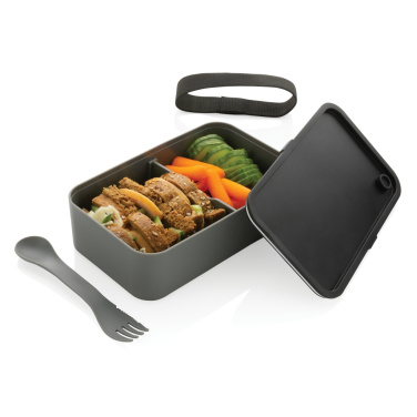 Logo trade advertising products picture of: GRS recycled PP lunch box with spork